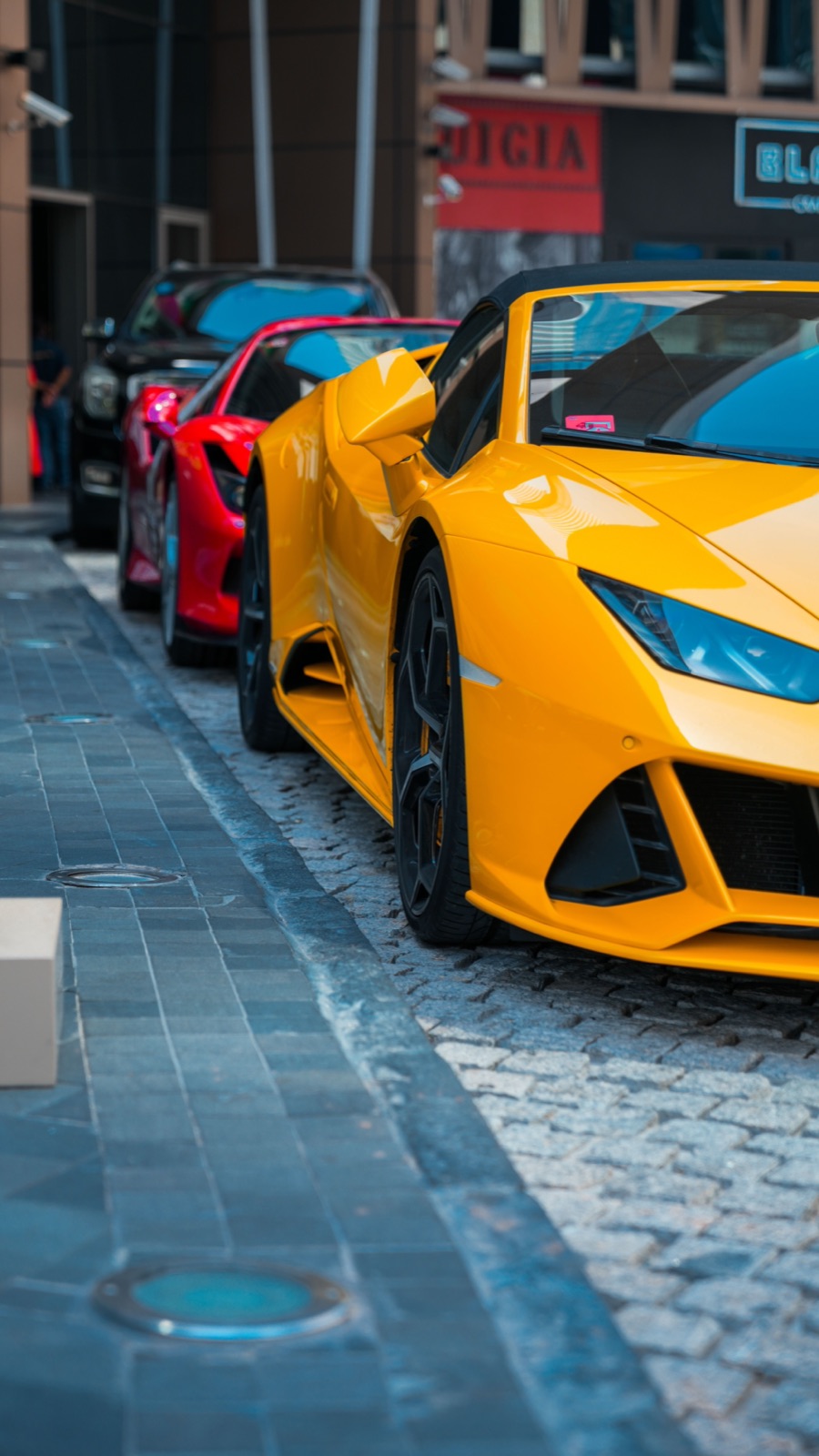 Lineup of luxury vehicles